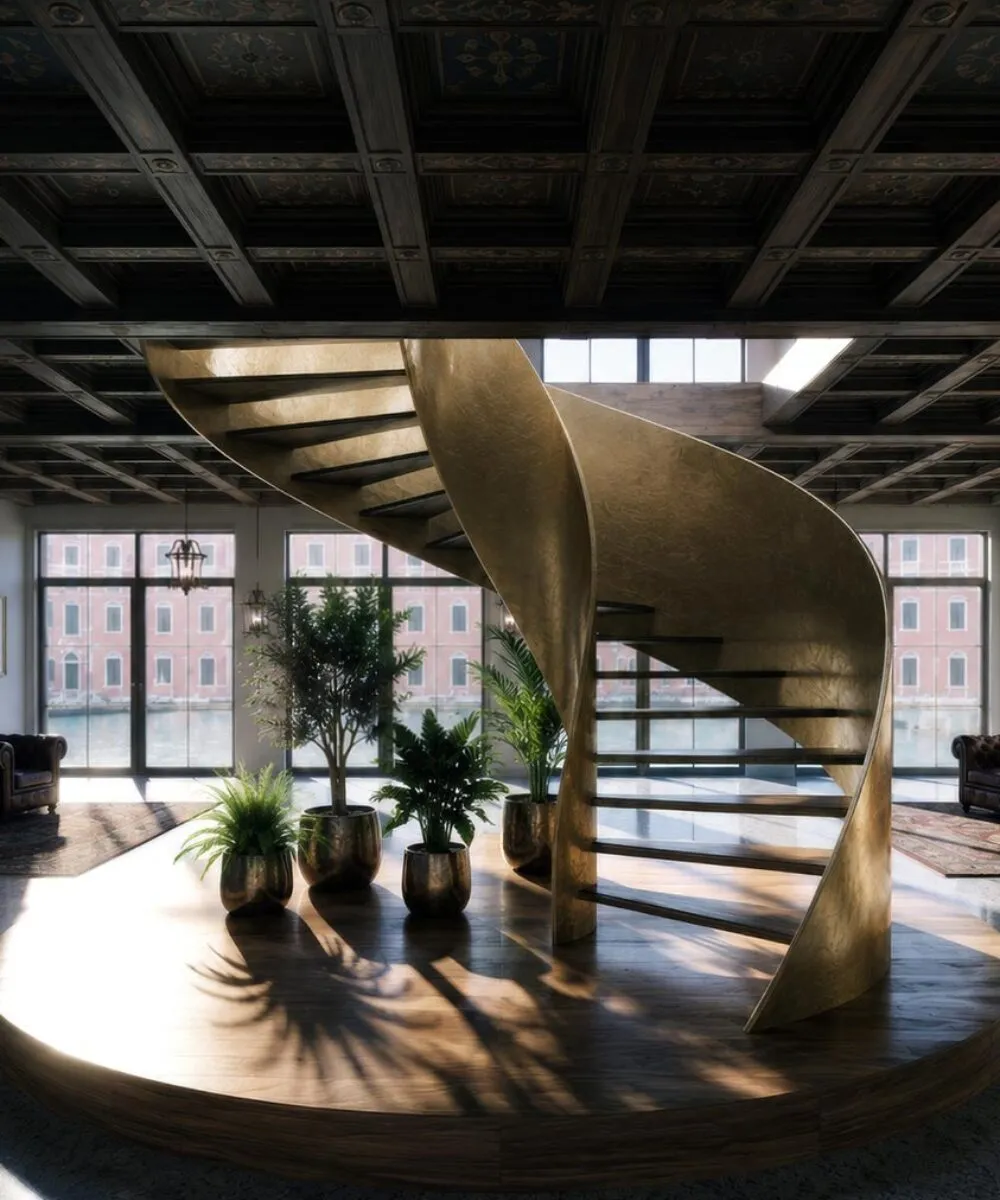 Scala elicoidale di design su misura